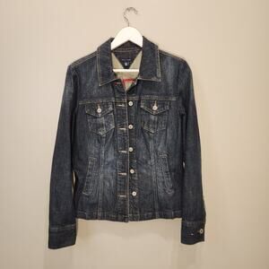 Tommy Hilfiger Jean Jacket Classic Style Preppy Fall Denim Layering - Size M